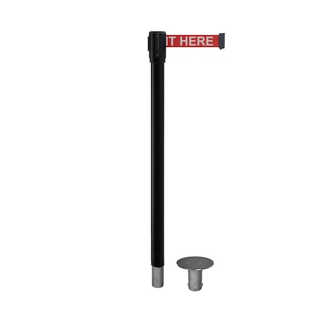 Retractable Belt Removable Stanchion, 2ft Black Post  11ft. RWait